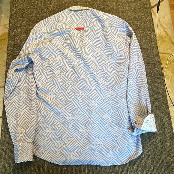Men’s 7 Downie St. Blue Pattern Button Down Shirt sz. 4 (US M) - Picture 11 of 11